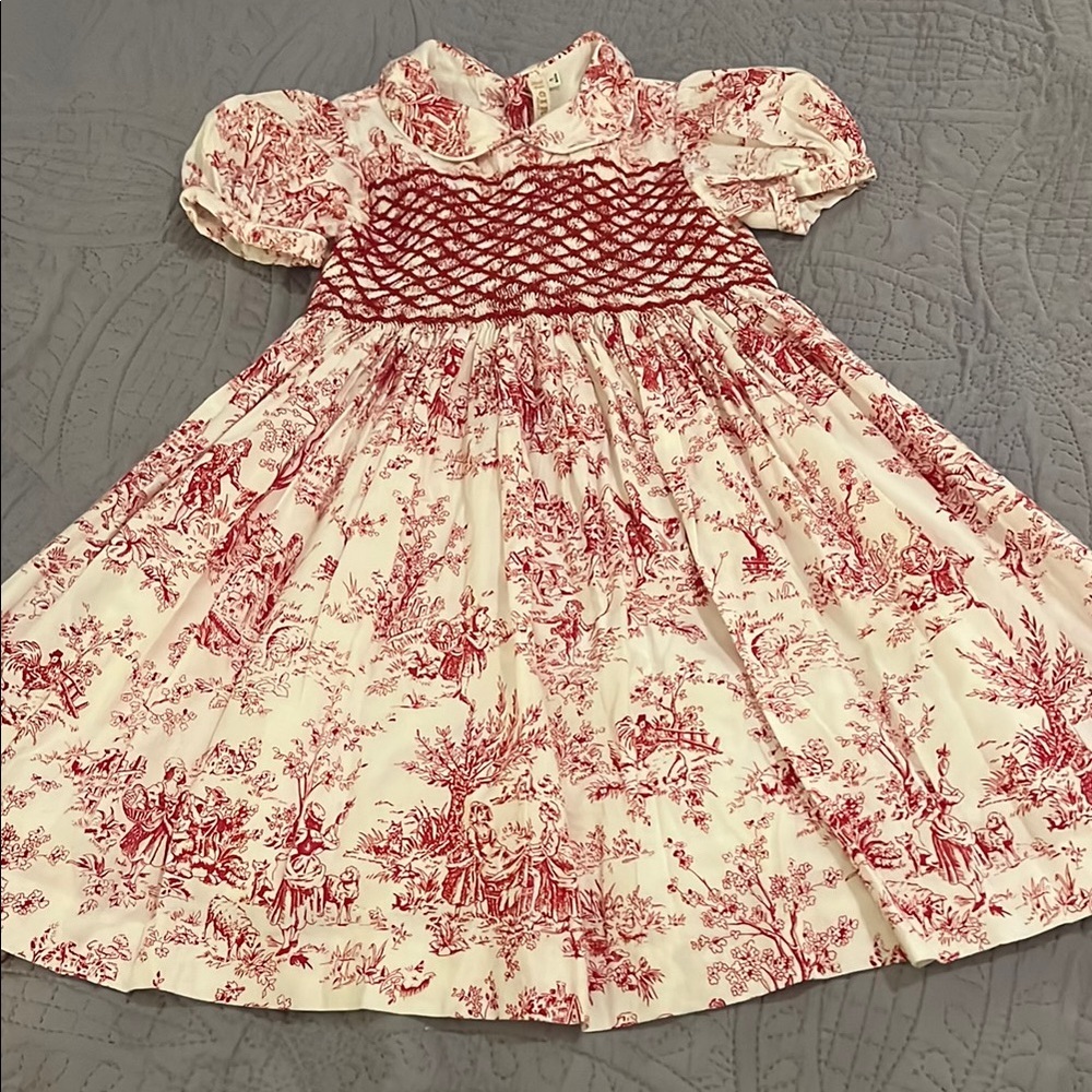 Elegant Red and White Kids Formal Dress